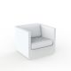 Fauteuil de jardin blanc ULM Vondom, coussins blancs