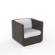 Fauteuil de jardin bronze ULM Vondom, coussins blancs