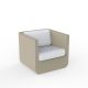 Fauteuil de jardin écru ULM Vondom, coussins blancs