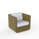 Fauteuil de jardin kaki ULM Vondom, coussins blancs