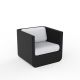 Fauteuil de jardin noir ULM Vondom, coussins blancs