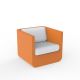 Fauteuil de jardin orange ULM Vondom, coussins blancs