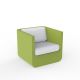 Fauteuil de jardin pistache ULM Vondom, coussins blancs