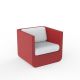 Fauteuil de jardin rouge ULM Vondom, coussins blancs