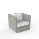 Fauteuil de jardin taupe ULM Vondom, coussins blancs