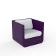 Fauteuil de jardin violet ULM Vondom, coussins blancs