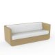 Canapé design 3 places beige ULM Vondom, coussins blancs