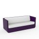 Canapé design 3 places violet ULM Vondom, coussins blancs