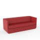 Canapé design 3 places rouge ULM Vondom, coussins coordonnés