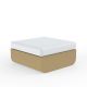 Pouf carré beige ULM Vondom, coussin d'assise rembourré blanc