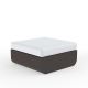 Pouf carré bronze ULM Vondom, coussin d'assise rembourré blanc