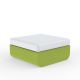 Pouf carré vert ULM Vondom, coussin d'assise rembourré blanc