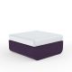 Pouf carré violet ULM Vondom, coussin d'assise rembourré blanc