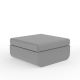 Pouf carré acier ULM Vondom, coussin d'assise rembourré coordonné