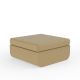 Pouf carré beige ULM Vondom, coussin d'assise rembourré coordonné