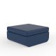 Pouf carré bleu marine ULM Vondom, coussin d'assise rembourré coordonné