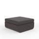 Pouf carré bronze ULM Vondom, coussin d'assise rembourré coordonné