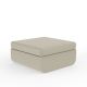 Pouf carré écru ULM Vondom, coussin d'assise rembourré coordonné
