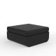 Pouf carré noir ULM Vondom, coussin d'assise rembourré coordonné