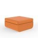 Pouf carré orange ULM Vondom, coussin d'assise rembourré coordonné