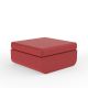 Pouf carré rouge ULM Vondom, coussin d'assise rembourré coordonné