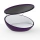 Daybed rond pivotant violet avec pare-soleil ULM Vondom, matelas et coussins blancs