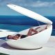 Daybed rond pivotant blanc avec pare-soleil ULM Vondom