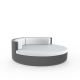 Daybed anthracite ULM Vondom Ø 180 cm pivotant avec dossier fixe, coussins blancs