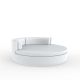 Daybed blanc ULM Vondom Ø 180 cm pivotant avec dossier fixe, coussins blancs