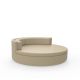 Daybed beige ULM Vondom Ø 180 cm pivotant avec dossier fixe, coussins coordonnés