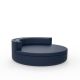 Daybed bleu marine ULM Vondom Ø 180 cm pivotant avec dossier fixe, coussins coordonnés