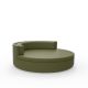 Daybed kaki ULM Vondom Ø 180 cm pivotant avec dossier fixe, coussins coordonnés