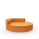 Daybed orange ULM Vondom Ø 180 cm pivotant avec dossier fixe, coussins coordonnés