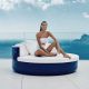 Daybed pivotant ULM Vondom Ø 180 cm avec dossier fixe, modèle laqué bleu marine sur demande