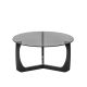 Table basse chêne laqué noir et plateau verre anthracite LILI Møbel Copenhagen