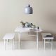 Table séjour et bancs gris clair DIAGONAL Woud