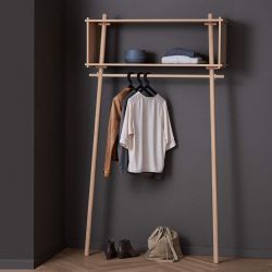 Portant rangement design en bois TÖJBOX Woud, chêne naturel, largeur 112 cm