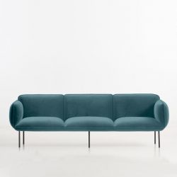Canapé 3 places tissu velours turquoise NAKKI Woud