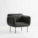 Fauteuil cuir gris foncé NAKKI Woud