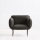 Fauteuil cuir gris foncé NAKKI Woud