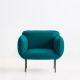 Fauteuil cuir turquoise NAKKI Woud