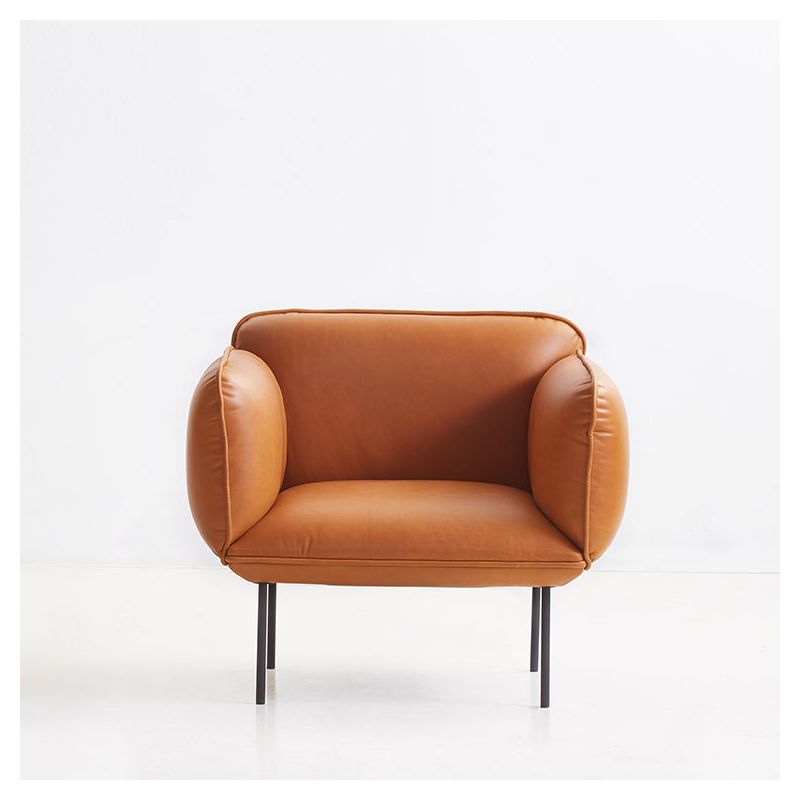 Fauteuil Nakki Woud, cuir rembourré design scandinave