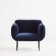 Fauteuil velours Harald bleu nuit NAKKI Woud