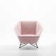 Fauteuil 3ANGLE Prostoria, tissu rose 613 Divina MD