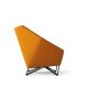 Vue profil du fauteuil 3ANGLE Prostoria, tissu orange 05 Era