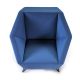 Vue dessus du fauteuil 3ANGLE Prostoria, tissu bleu 791 Divina 3 