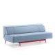 Canapé convertible PIL-LOW Prostoria, tissu Bleu ciel 38 Era, piètement rouge