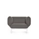 Fauteuil taupe 02 SEGMENT Prostoria, pieds blancs