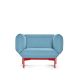 Fauteuil bleu azur 20 SEGMENT Prostoria, pieds rouges