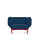 Fauteuil bleu 15 SEGMENT Prostoria, pieds rouges